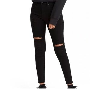 Levi’s 721 Black Distressed High Rise Skinny Jeans - 30” inseam
